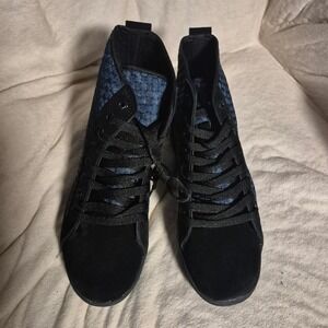 Bernie Mev Womens Woven High Top Sneakers Blue Black Lace Up Fashion Shoes EU 38